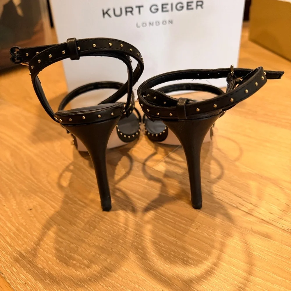 Kurt Geiger Black Studded Heels 8 black - Picture 4 of 5